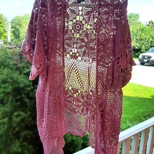 ROAMANS 3x lacy sweater top lavender